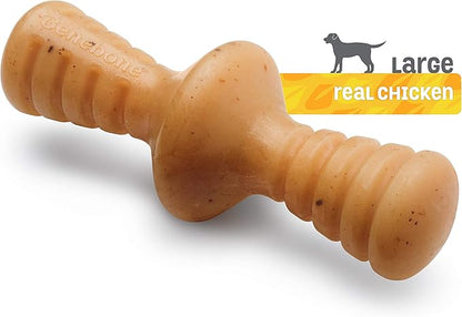 Benebone Zaggler Rolling Dog Chew Toy for Aggressive Chewers, Real Chicken, Made in USA, Large