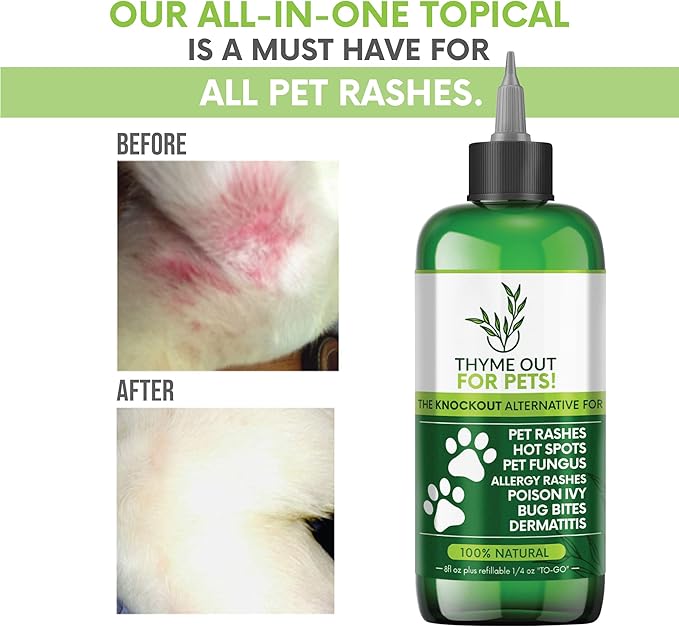 for Pets (8oz) - Natural Dog and Cat Itch Relief & Skin Treatment for Itchy Paws and Ringworm - Yeast Infection, Dandruff and Hot Spot Spray for Dogs - All Natural, Organic Blend