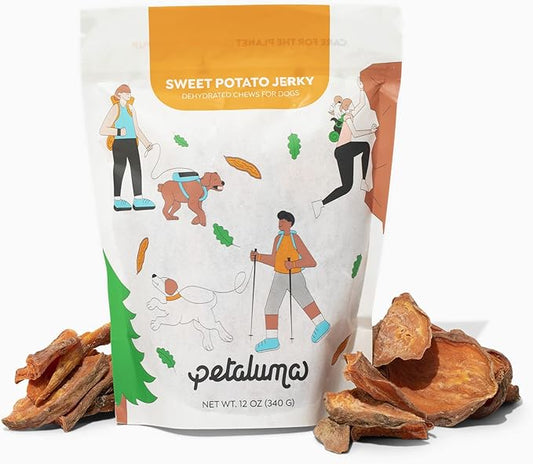 Petaluma Sweet Potato Dog Treats - Premium One-Ingredient Dog Jerky, Healthy Alternative to Meat, Organic Chews for Dogs, with Fiber and Beta-Carotene, Made in The USA, 12oz