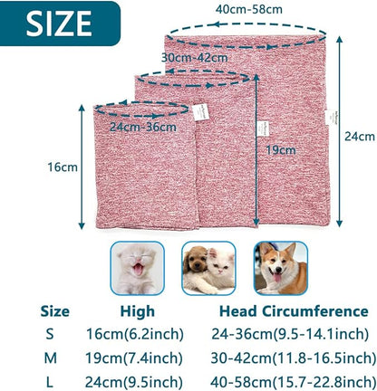 Quiet Ears for Dogs, No Flap Ear Wraps for Anxiety Relief& Calming Dogs, Dog Snood for Noise Protection Grooming, Neck and Ear Warm Ear Muffs for Cats&Dogs,Pink L