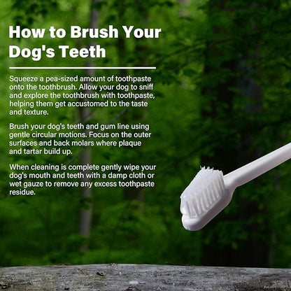 Dog Oral Care Kit - Contains Dog Toothpaste, Dual-Headed Toothbrush, Silicone Finger Brush - (1.4 fl. oz) Fresh Breath, Healthy Gums!