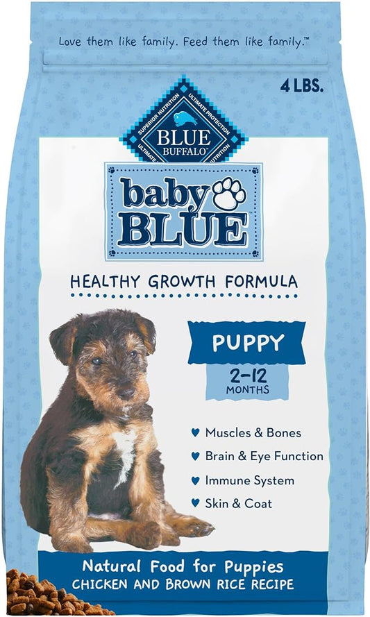 Blue Buffalo Baby Blue Healthy Growth Formula Natural Puppy Dry Dog Food, Chicken and Brown Rice Recipe 4-lb