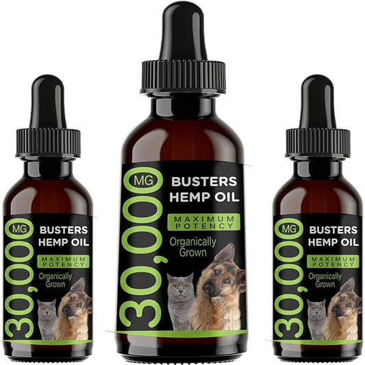 Busters Hemp Oil for Dogs, 3Pack, Calming, Pain Relief for Dogs and Pets, Advanced Mobility Support