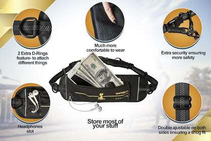 SparklyPets Hands Free Dog Leash for Medium and Large Dogs – Professional Harness with Reflective Stitches for Training, Walking, Jogging and Running Your Pet (Premium Gold Champagne, for 1 Dog)