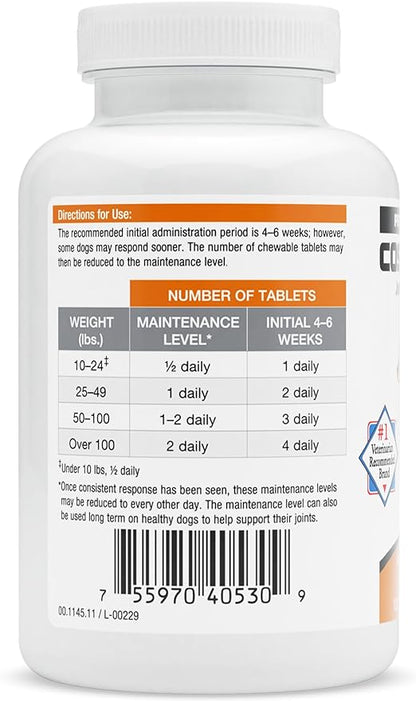 Nutramax Cosequin DS Joint Health Supplement for Dogs - With Glucosamine and Chondroitin, 250 Chewable Tablets