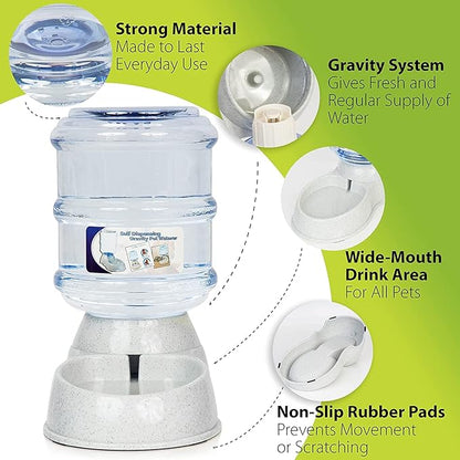 Zone Tech Self-Dispensing Pet Waterer - Premium Quality Durable Self-Dispensing Gravity 3.7 Liters Pet Waterer (2 Pack Self-Dispensing Pet Feeder)