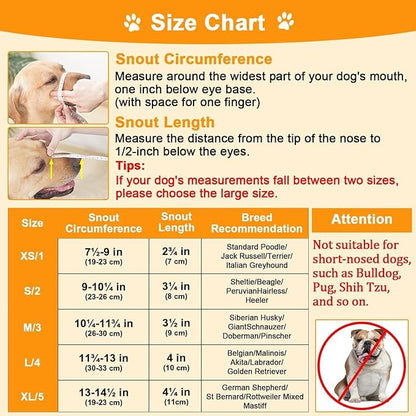 Mayerzon Dog Muzzle, Breathable Basket Muzzles for Small, Medium, Large and X-Large Dogs, Stop Biting, Barking and Chewing, Best for Aggressive Dogs (Medium, Black)