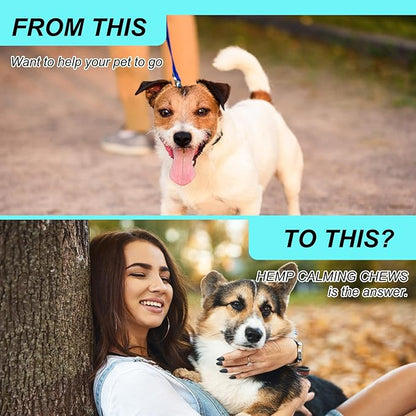 Hemp Calming Chews for Dogs 150 Count (11.6 oz), Dog Calming Treats, Helps with Dog Anxiety, Separation, Barking, Stress Relief, Melatonin for Dogs, Sleep Calming Aid, for All Breeds & Sizes