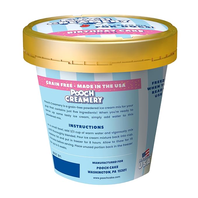 Pooch Creamery Ice Cream Mix for Dogs - Birthday Cake Flavor …