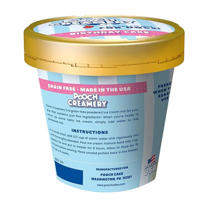 Pooch Creamery Ice Cream Mix for Dogs - Birthday Cake Flavor …