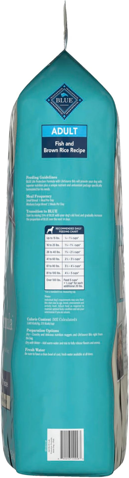 Blue Buffalo Life Protection Formula Natural Adult Dry Dog Food, Fish and Brown Rice 34-lb
