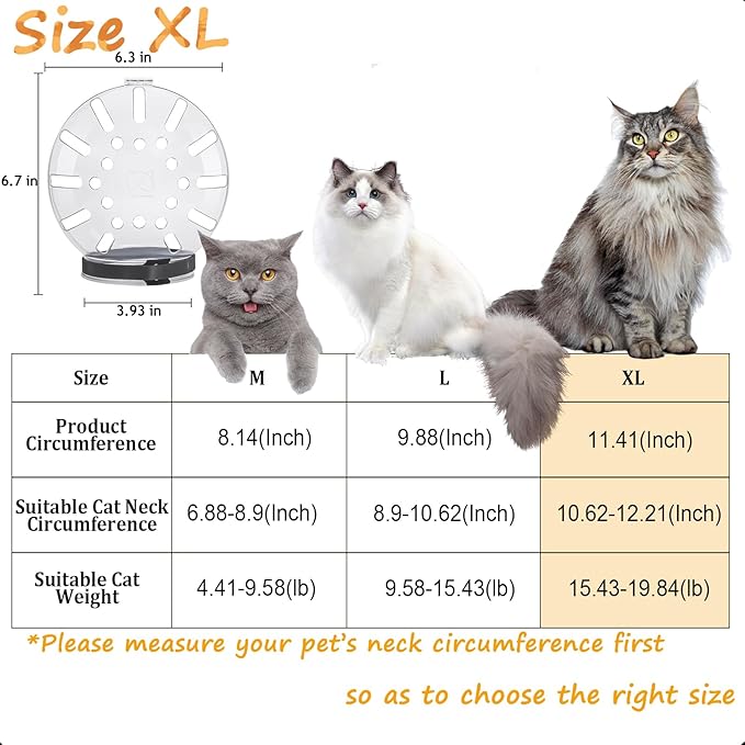 Cat Muzzle Cat Helmet Cat Transparent Muzzle XL Size, Breathable Cat Hood, Adjustable Kitten Astronaut Helmet Prevent from Cats Biting Chewing Grooming, Cat Ball Mask for Aggressive Cat