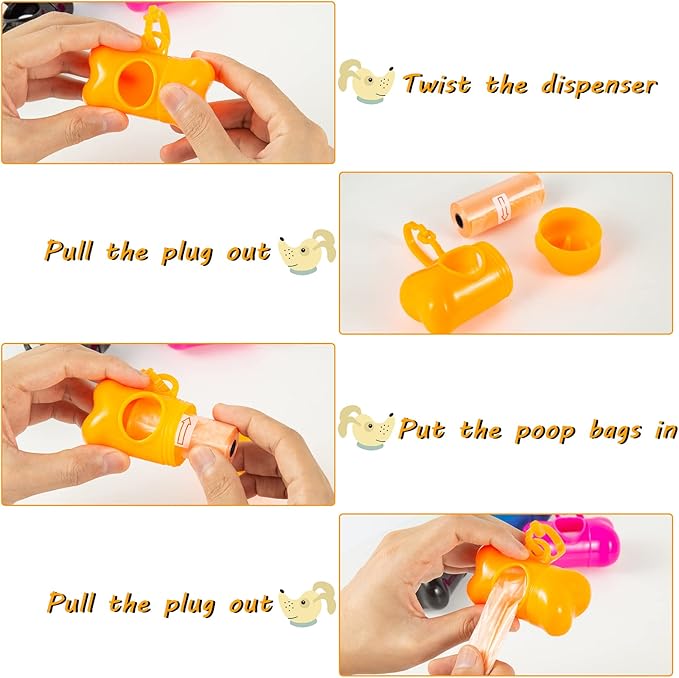 40 Pack Bone Shaped Poop Bag Dispenser Pet Waste Disposal Bag Dispenser (Random Color)