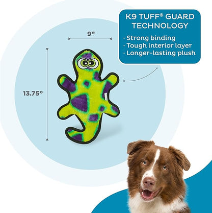 Outward Hound Durablez Tough Plush Squeaky Dog Toy, Gecko, Green, Medium
