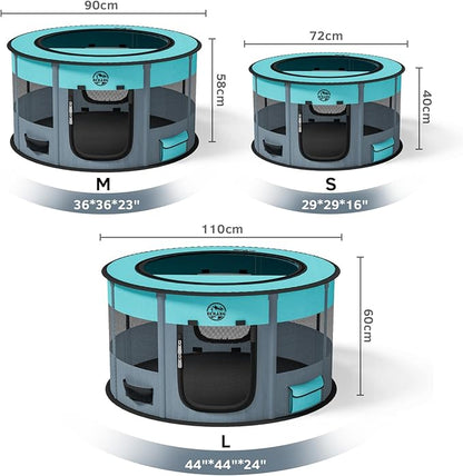 Playpen for Dogs, 44"*44"*24" Large Foldable Pet Play Pens Indoor Outdoor Exercise Pen with Carrying Case Food Bowl for Cat Puppy Rabbit
