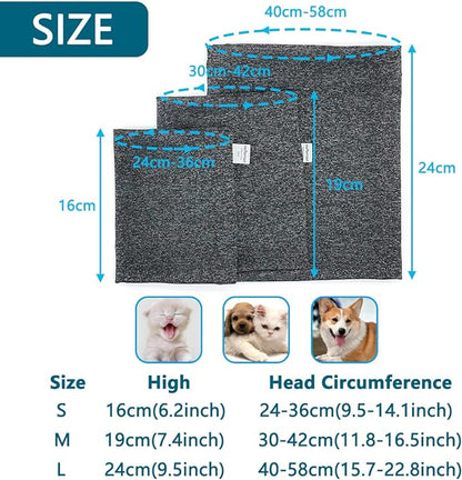 Dog Noise Cancelling Ear Muffs, Dog Ear Cover for Anxiety Relief& Calming Dogs, Snood for Dog Cat Noise Reduce Grooming Bathing, Neck and Ear Warm Ear Muffs,Grey M
