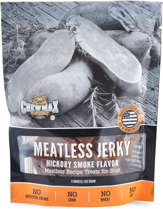 Meatless Jerky Dog Treats for Dogs | Rawhide-Free, Made in USA | Healthy, Long-Lasting & Great Tasting Treat | No Artificial Colors, Satisfies Dog's Urge to Chew, 5 oz