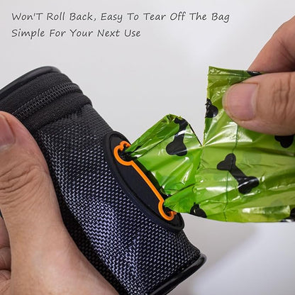 simpletome Dog Waste Bag Dispenser for Leash Belt Waterproof 840D Oxford YKK Zipper (Nylon Black)
