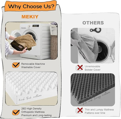 Large Dog Bed Orthopedic Washable: Extra Large Big Dog Bed with Removable Bolster & Memory Foam Couch Sofa - Waterproof Washable with Cover