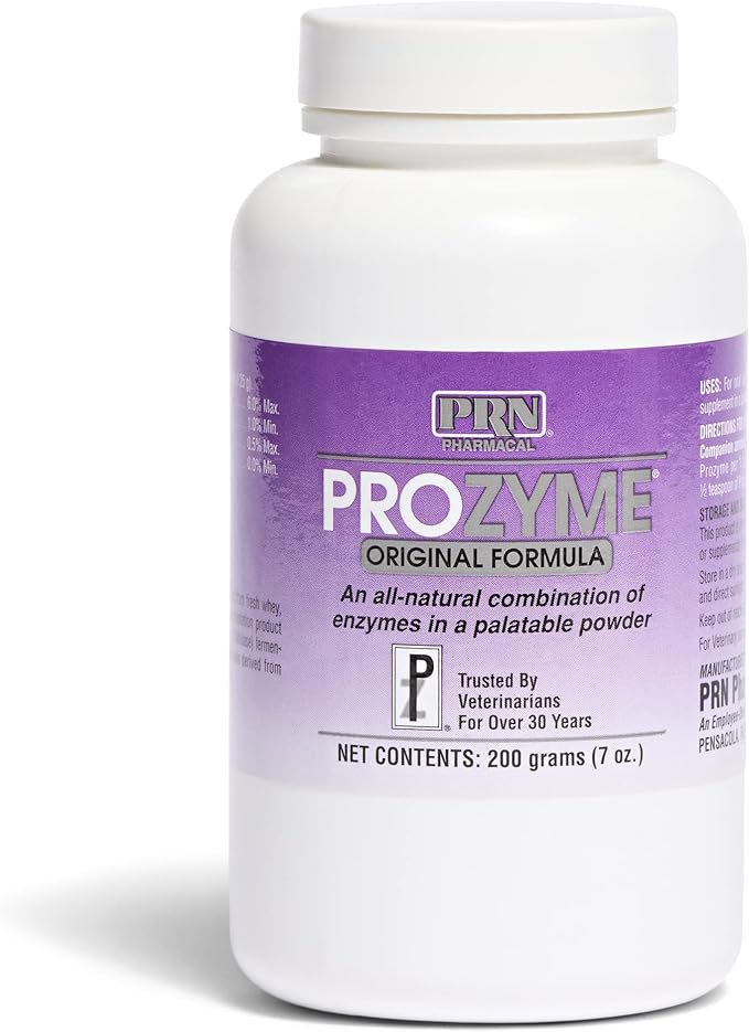 PRN Pharmacal ProZyme Original Formula Enzyme Replacement Supplement - Reinforces Animal's Digestive System, Supports Dog & Cat Food Breakdown - Promotes Pet's Digestive Health - 200 g, 7oz Bottle