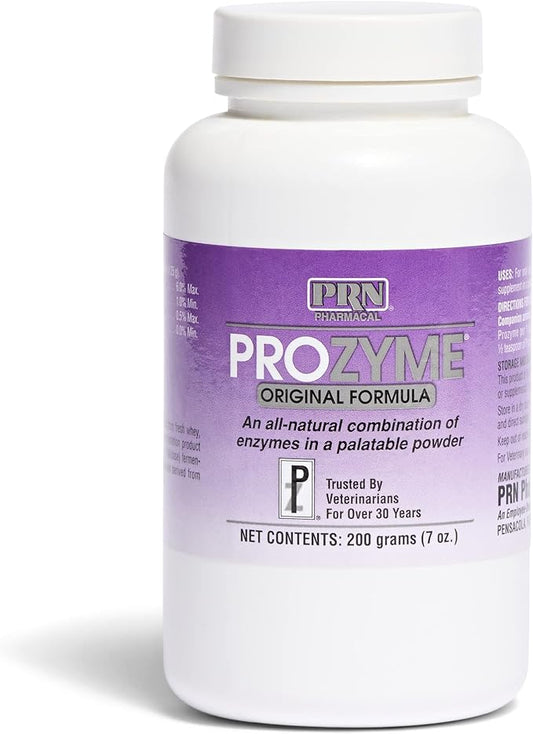 PRN Pharmacal ProZyme Original Formula Enzyme Replacement Supplement - Reinforces Animal's Digestive System, Supports Dog & Cat Food Breakdown - Promotes Pet's Digestive Health - 200 g, 7oz Bottle