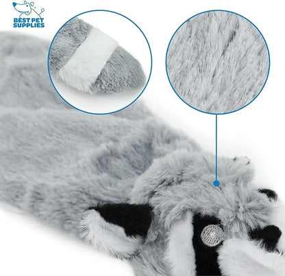 Best Pet Supplies Stuffing Free Squeaky Dog Toys for Small Dogs, Medium Dogs, and Large Dogs, Durable, Best Dog Chew Toy for Teething Puppy, Indoor Play - Raccoon, Small