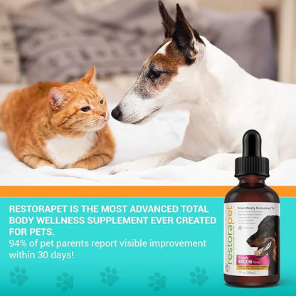 RestoraPet 2-Pack Dog & Cat Beef Liquid Multivitamin | Dog Arthritis Pain Relief | Hip & Joint Vitamins for Dogs - Anti Inflammatory Supplement for Dogs & Cats | Organic & Non-GMO, Vet Approved