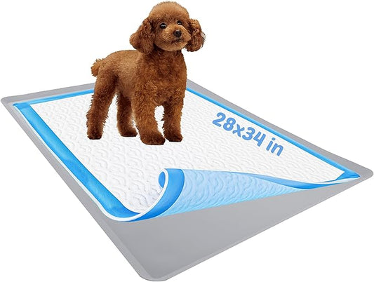 Skywin Dog Pad Holder Tray for 28 x 34 Inches Training Pads (Light Grey) - Easy to Clean and Store Perfect for Dog Potty Tray – Silicon Wee Wee Pad Holder, No Spill Pee Pad Holder for Dogs