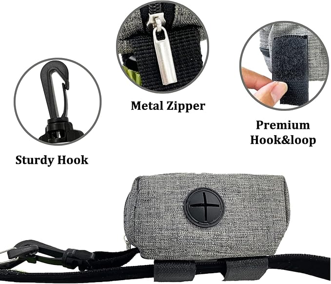 2 Pack Dog Poop Bag Holder, Poop Bag Holders for Leashes, Pet Dog Waste Bag Dispenser Leash Attachment – Fits Any Dog Leash – Includes 2 Pack Poop Bag Dispenser