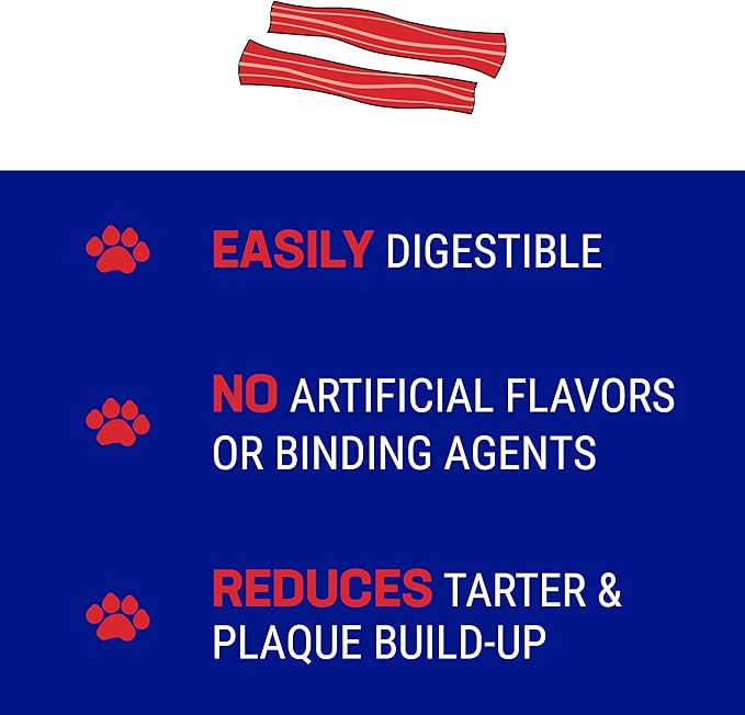Himalayan Dog Chew Happy Teeth Yak Cheese Dog Chews Dental Chews, 100% Natural, Long Lasting, Gluten Free, Healthy & Safe Dog Treats for Oral Health, Lactose & Grain Free, Protein Rich, Bacon, 2 Chews