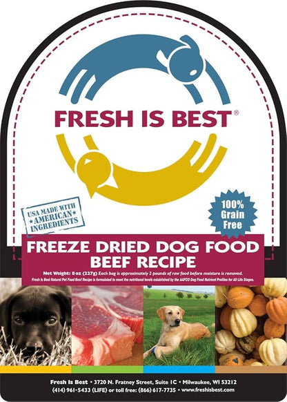 Fresh Is Best - Freeze Dried Raw Dog Food - Beef, 16 Ounces