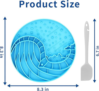 2-in-1 Lick Mat Slow Feeder for Dogs & Cats - Silicone Dog Lick Mat - Interactive/Promote Mindful - Anxiety Relief - Fun Alternative to Slow Feed Dog Bowl - Dishwasher Safe - Peanut Butter LPFLASAT