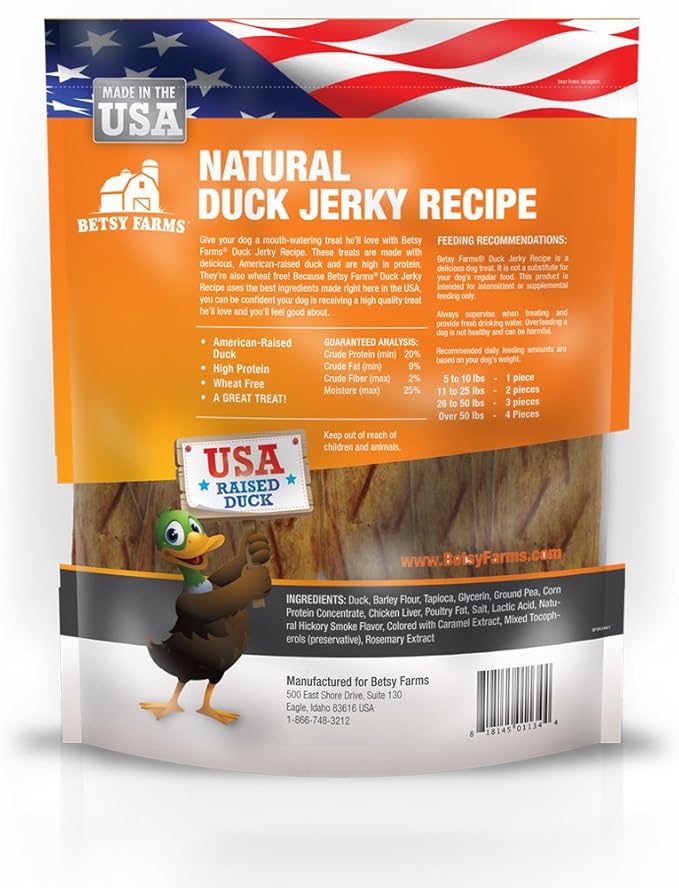 Natural Duck Jerky Recipe Dog Treats- Duck Jerky Dog Treats, 24 Oz