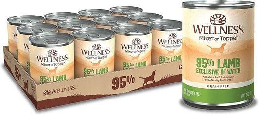 Wellness 95% Lamb Natural Wet Grain Free Canned Dog Food, 13.2-Ounce Can (Pack of 12)