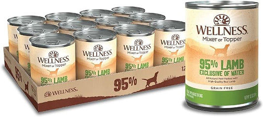 Wellness 95% Lamb Natural Wet Grain Free Canned Dog Food, 13.2-Ounce Can (Pack of 12)