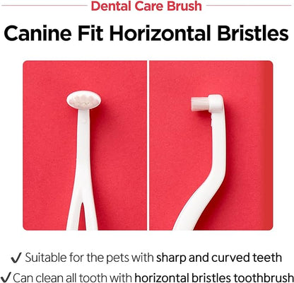 Dental Care Brush (Soft Bristles) - Toothbrush for Cat and Small Dog with Horizontal Head & Easy Grip Handle (1)