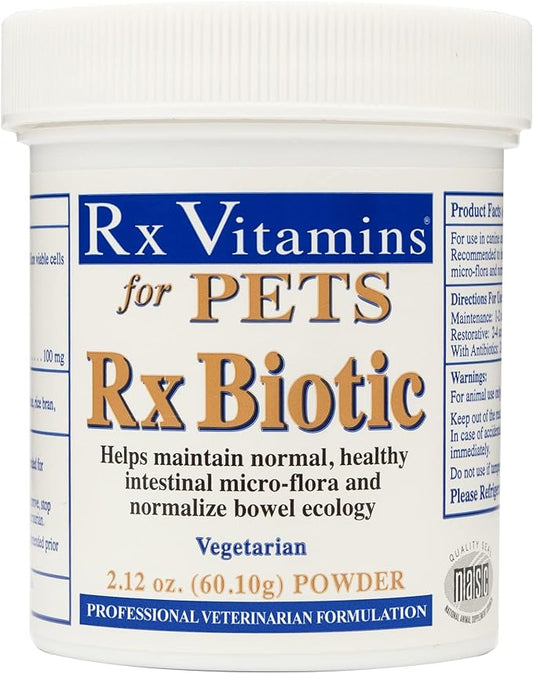 Rx Biotic for Pets 2.12 oz Powder - Professional Veterinary Formulas - Hypoallergenic & Vegetarian