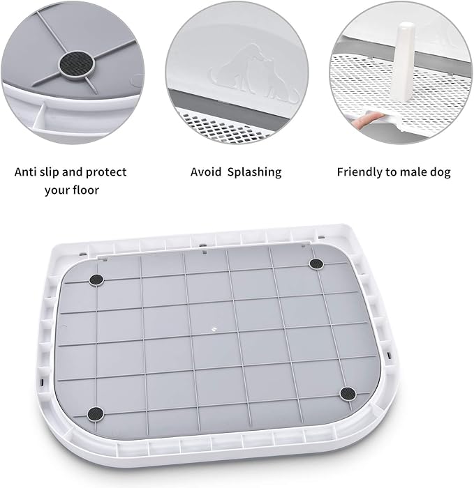 Dog Potty Tray, GANCHUN Pet Indoor Dog Training Toilet 23" x 20" Dog Potty Training Pee Pad Holder for Small and Medium Dogs