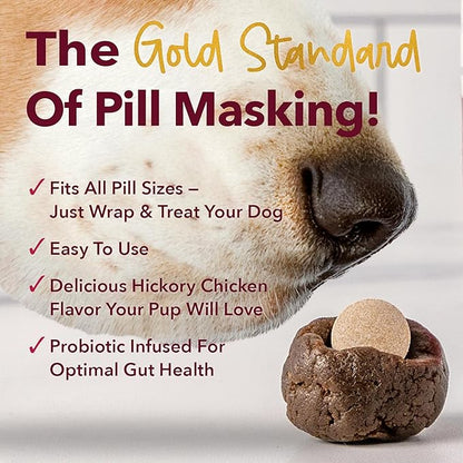 iHeartDogs Probiotic Pill Paste Wrap for Dogs – 4 oz Chicken & Bacon Flavored Pill Masker for Picky Dogs - Hide Medication in This Tasty Hide-A-Pill Dough