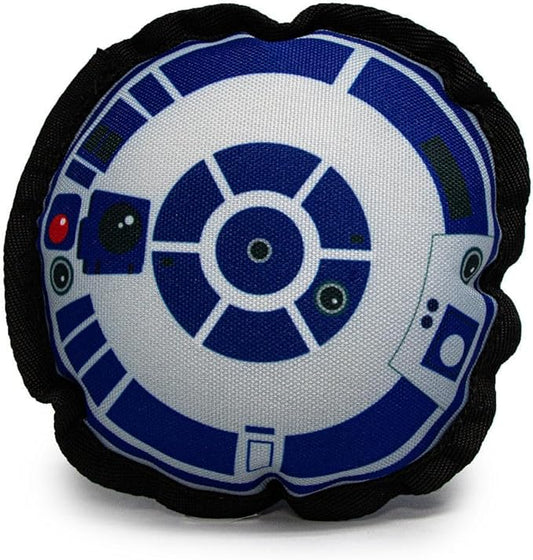 Buckle-Down Dog Toy, Star Wars, Ballistic Squeaker R2D2 Head Top View, 8 x 8 in (20.3 x 20.3 cm) (DTPT-SWBAI)