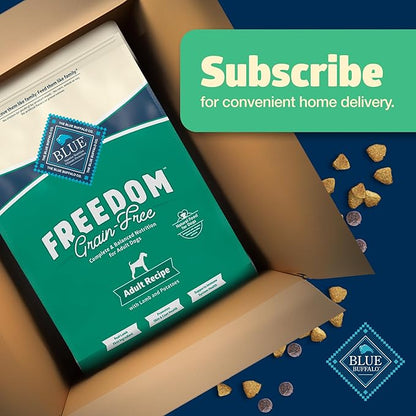 Blue Buffalo Freedom Grain-Free Dry Dog Food, Complete & Balanced Nutrition for Adult Dogs, Made in the USA With Natural Ingredients, Lamb & Potatoes, 11-lb. Bag