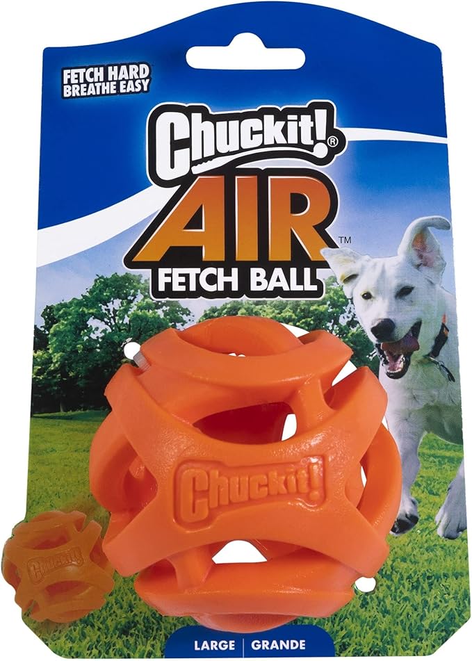 Chuckit Air Fetch Ball Dog Toy, Large (3 Inch Diameter), for dogs 60-100 lbs