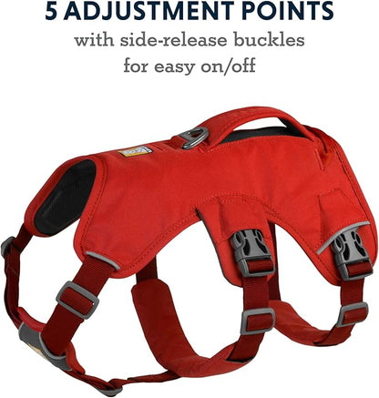 Ruffwear, Web Master, Multi-Use Support Dog Harness, Hiking and Trail Running, Service and Working, Everyday Wear, Red Sumac, XX-Small