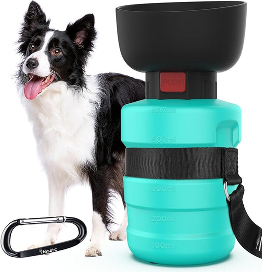lesotc Dog Water Bottle, Portable Dog Water Dispenser, Leak Proof Pet Water Bottle for Dogs, Dog Travel Water Bottle for Outdoor Walking, Hiking, Travel, BPA-Free, Lightweight