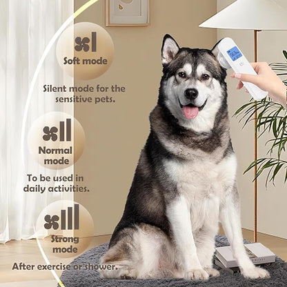 Pet Ear Dryer Quick & Gentle Drying for Dogs and Cats - Portable, Battery-Operated, with Soothing Warm Air Flow - Perfect Grooming Tool After Baths
