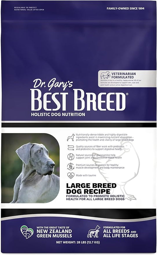 Best Breed Dr. Gary's Large Breed Dog Diet Made in USA [Natural Dry Dog Food] - 28lbs., Dark Brown, Medium
