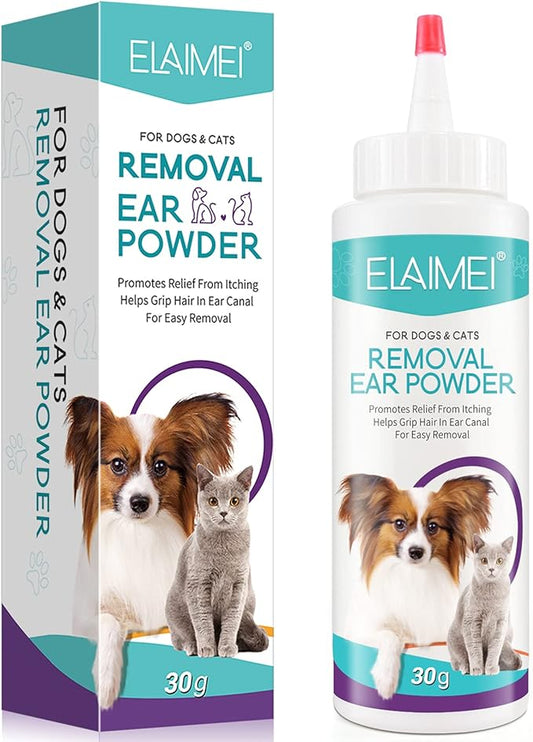 Removal Ear Powder for Pets, Dog Ear Cleaner, Removes Irritation, Itching and Infection, Reduce Ear Scratching and Head Shaking, Pets Ear Infection Treatment, Cleans & Remove Odors
