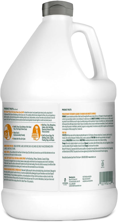 Vet’s Best Flea & Tick Home Spray Refill for Dogs – Cotton Spice Scent Dog Flea & Tick Aid – Made in The USA – Flea & Tick Home Spray – Flea Protection for Dogs – 96 oz