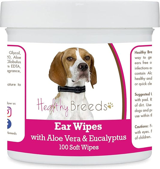Healthy Breeds English Pointer Ear Cleaning Wipes with Aloe & Eucalyptus for Dogs 100 Count