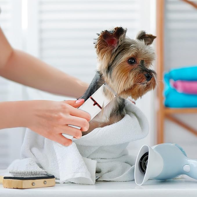 Electric Dog Paw Trimmer Dog Grooming Kit, 4 in 1 Paw Trimmer for Small Dogs Cats Grooming Quiet, Rechargeable and Plug-and-Play Paw Trimmer for Dogs Grooming Hair, Paws, Eyes, Ears, Face
